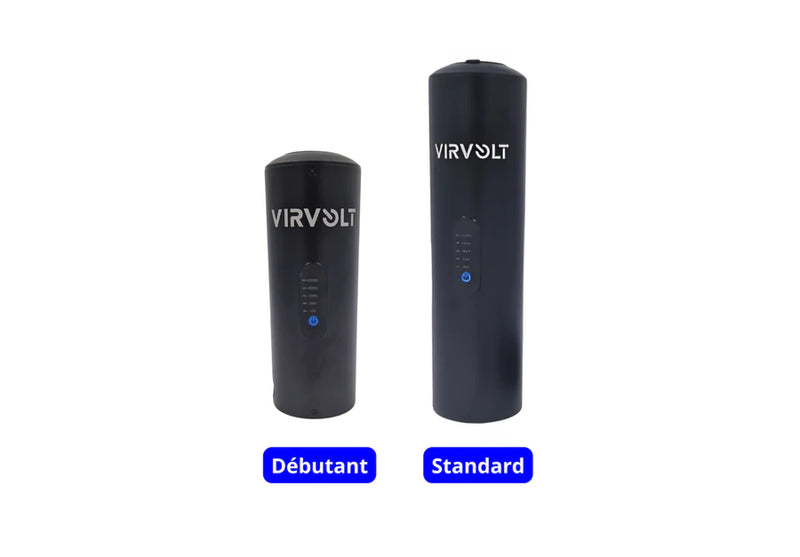 Les deux batteries du kit vélo électrique Virvolt 750 : débutant et standard