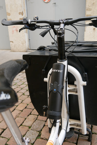 Zoom sur la batterie 70 km du kit électrique Virvolt 750