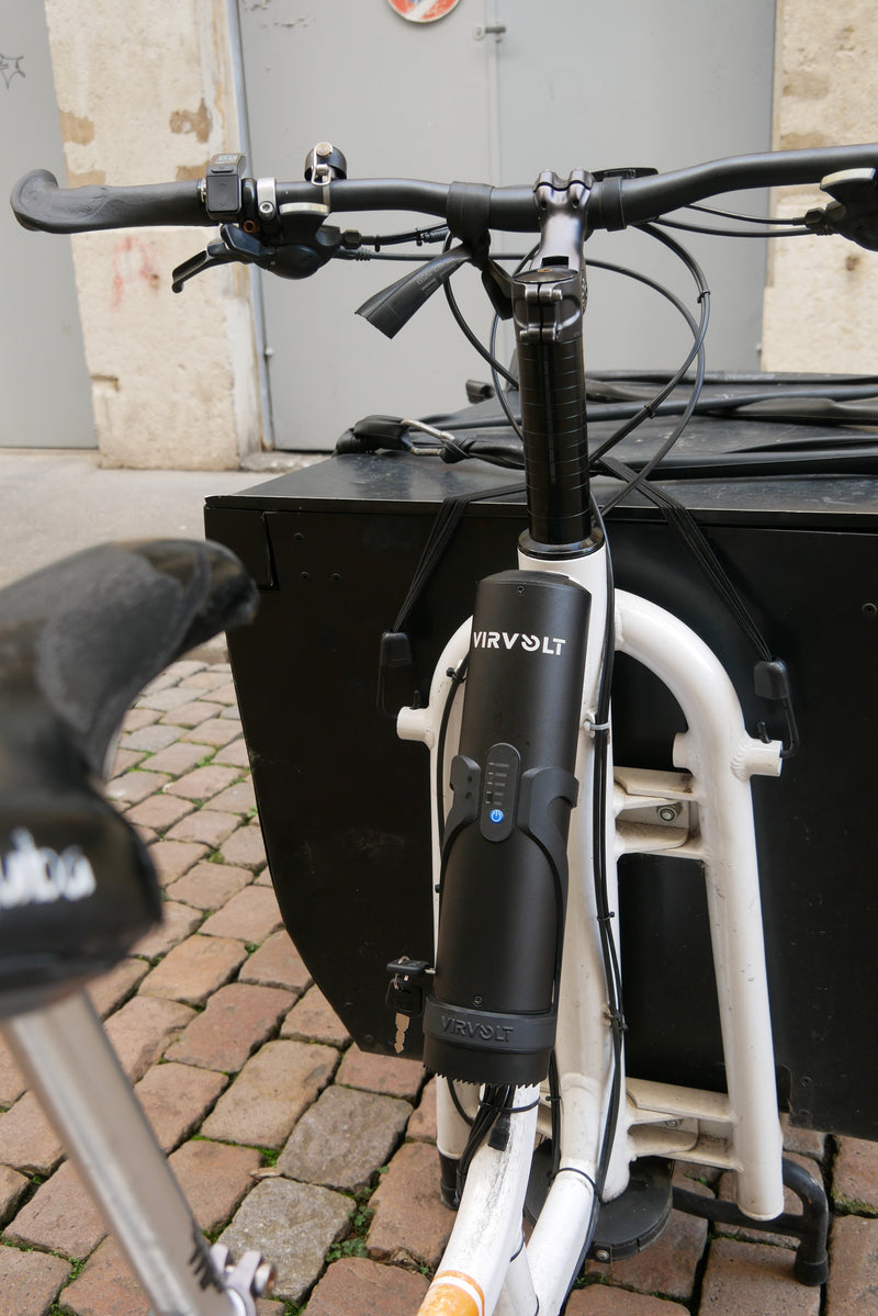 Zoom sur la batterie 70 km du kit électrique Virvolt 750